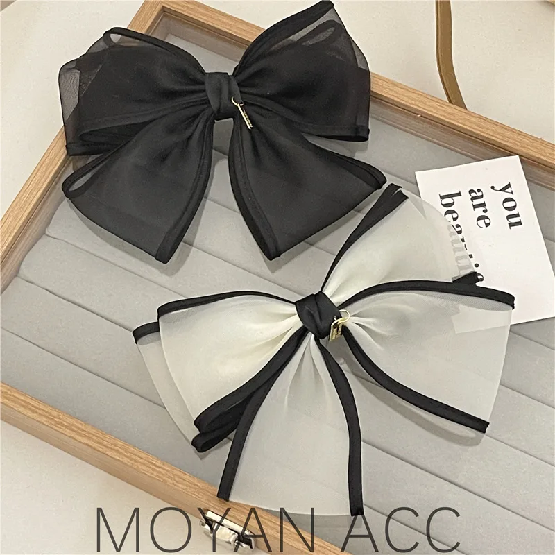 Top Trends: Net Red Explosion Pure Handmade Mesh Bow Hair Accessories Top Clip Korean Super Hot Temperament Hairpin All-match Headwear Shoppable Styles