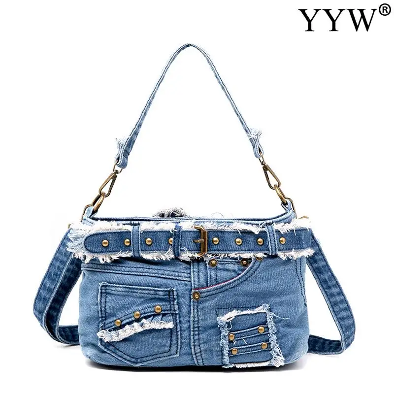 Top Trends: Casual New Fashion Denim Women Bag Lady Handbags Shoulder Messenger Bag Jeans Women Shoulder Bags Women&#039;S Tote Bag Cowboy Bags Shoppable Styles