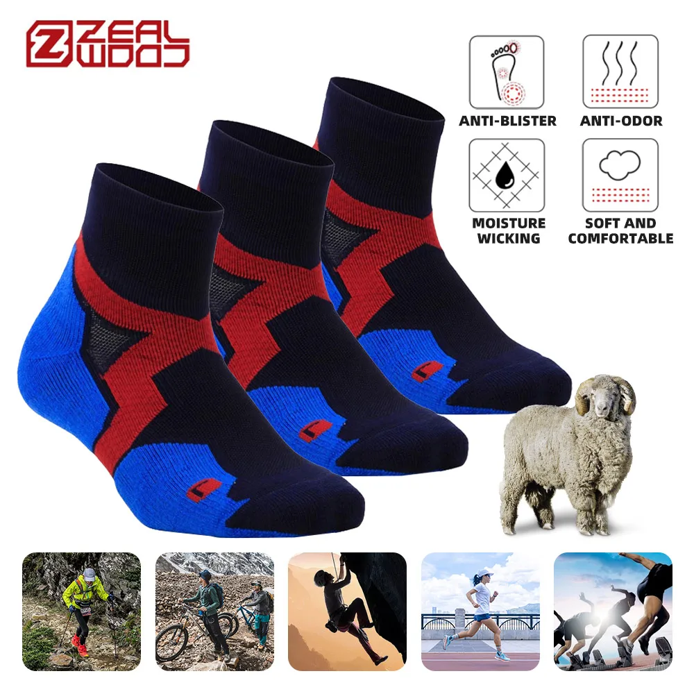 Top Trends: ZEALWOOD No Show / Ankle Athletic Running Socks Men's Women's Merino Wool Anti-blister Cushion Hiking Cycling Trekking 1 / 3 Pairs Shoppable Styles