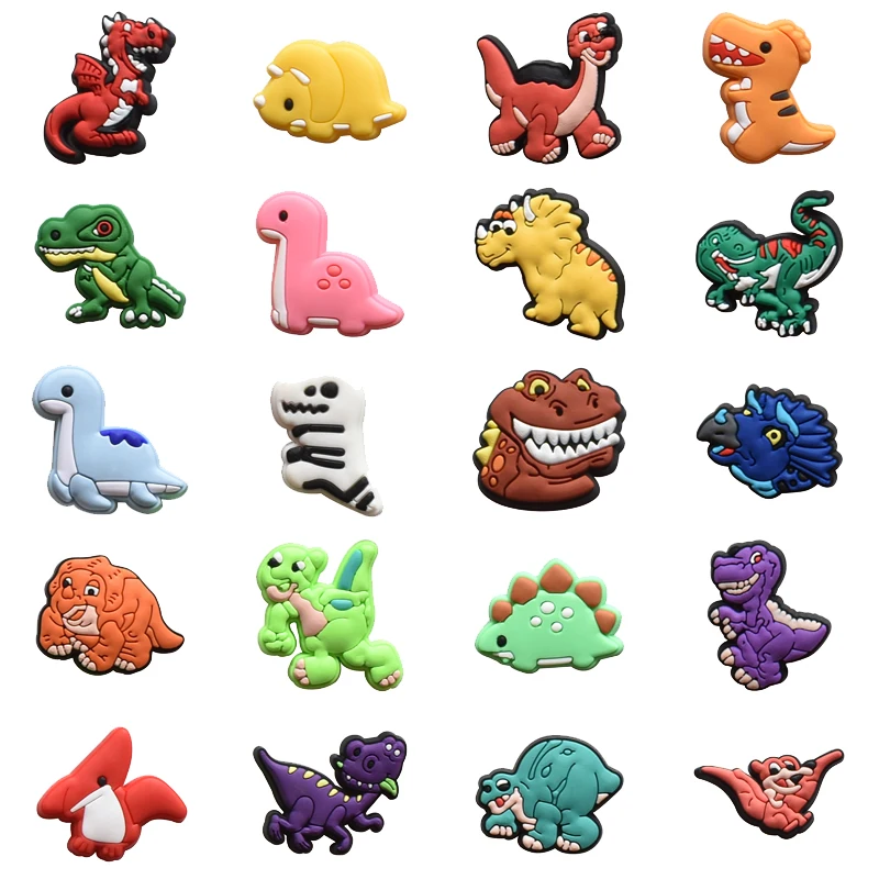 Top Trends: 1Pcs PVC Dinosaur For Croc Charm DIY Badge Woman Sandals Buckle Kids Pins Decoration Jeans Shoe Ornaments Party Favors Wholesale Shoppable Styles