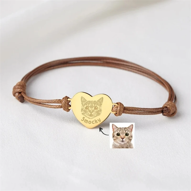 Top Trends: Custom Pet Portrait Bracelet For Women Personalized Dog Photo Stainless Steel Adjustable Pet Owner Lover Bracelet Gift Jewelry Shoppable Styles - Image 4