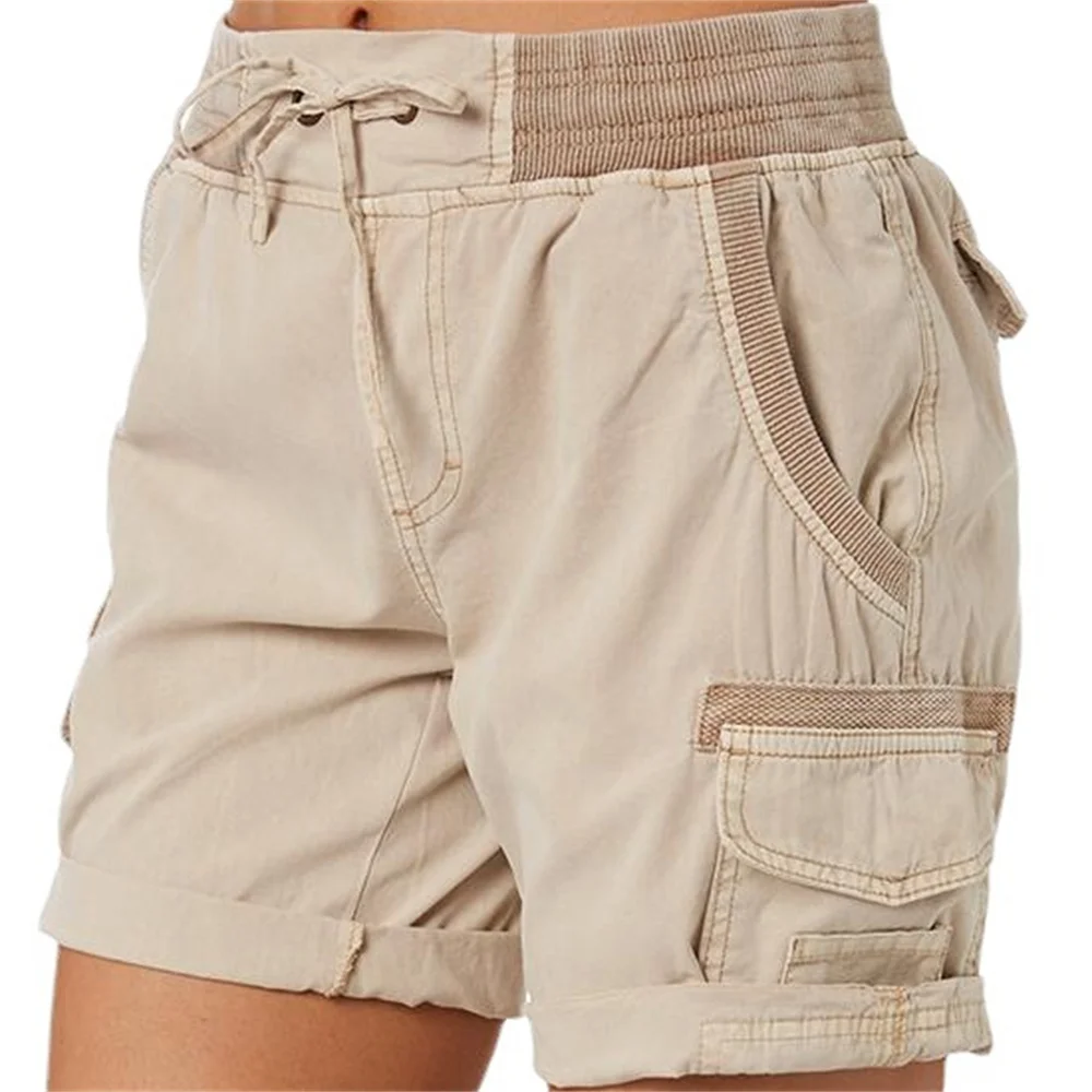 Top Trends: 2023 Summer Women Cargo Shorts Solid Color Baggy Multi Pocket Military Work Pants Sweatpants Tactical Female Wide Leg Shorts Shoppable Styles