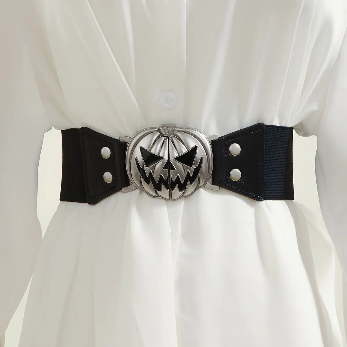 Top Trends: Maikun New Halloween Pumpkin Head Alloy Buckle Belt Fashion All-Match Skull Elastic Waistband Shoppable Styles