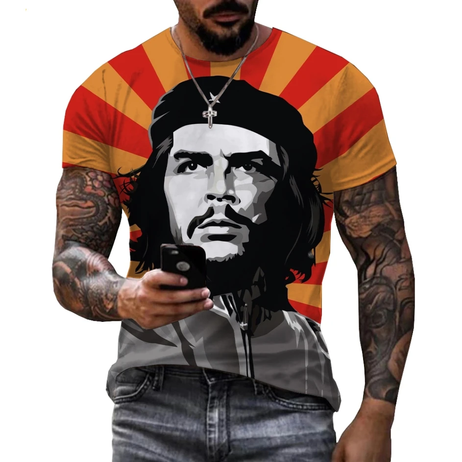 Top Trends: Che Guevara Pattern 3D Print Summer Men&#039;s O-Neck T-shirts Casual Short Sleeve Oversized Pullover Fashion Tee Tops Men Clothing Shoppable Styles