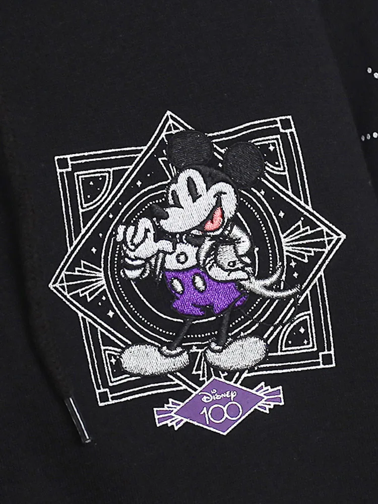 Top Trends: Disney 100th Anniversary Hooded Sweatshirt Mickey Mouse Embroidery Women Zip Up Hoodies Fleece Jacket Tops Casual Streetwear Shoppable Styles - Image 3