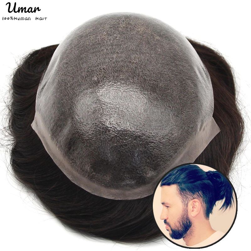 Top Trends: Male Hair Prosthesis Full Skin Flat V-loop Toupee For Men 0.06-0.08 Mm Base HairToupee For Men Shoppable Styles