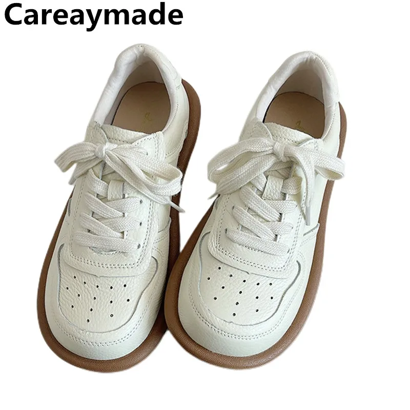 Top Trends: Careaymade-Genuine Leather Women&#039;s Shoes Small White Shoes, Spring&amp; Summer New Literary Shoes, Harajuku Soft Soles Women&#039;s Shoes Shoppable Styles