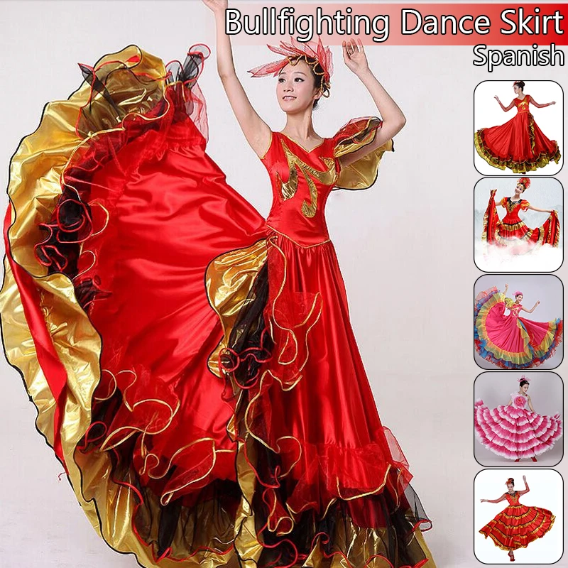 Top Trends: Women Spanish Dance Costume 180 / 360 / 720 Classic Gypsy Dance Flamenco Dress Big Swing Skirts Bullfight Belly Stage Performance Shoppable Styles