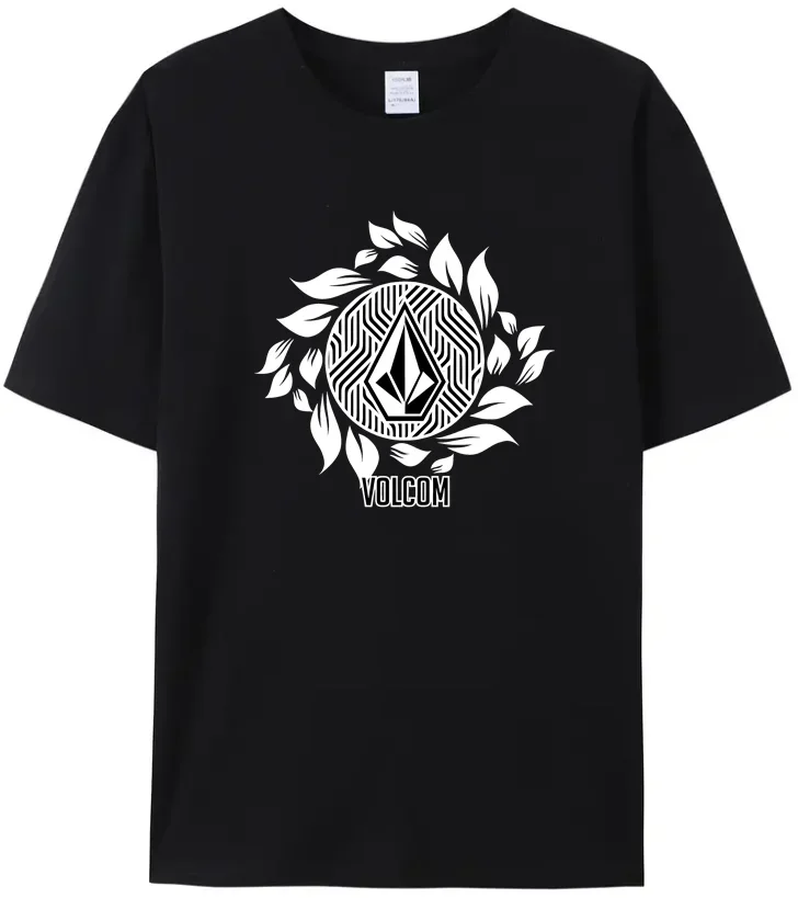 Top Trends: 2023 Summer Men's T-Shirt Volcom Stone100% Cotton High Quality Comfortable Top Black Casual White Flower Logo Top Tees Shoppable Styles