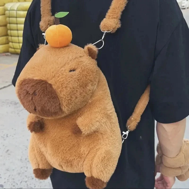 Top Trends: Kawaii Solid Capybara Plush Backpack Cute Star Shape Crossbody Bag For Women Japan Style Shoulder Bag Birthday Christmas Gifts Shoppable Styles