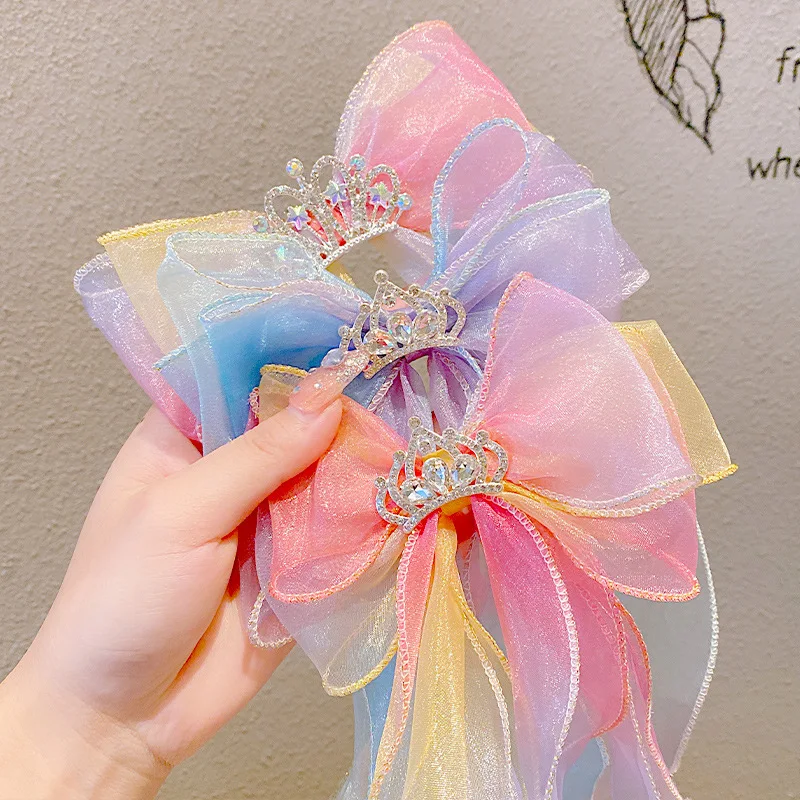 Top Trends: Hair Clips For Girls Bows Children Hair Pin Princess Crown Compilation Distribution Baby Gradient Korean Hair Accessories Shoppable Styles