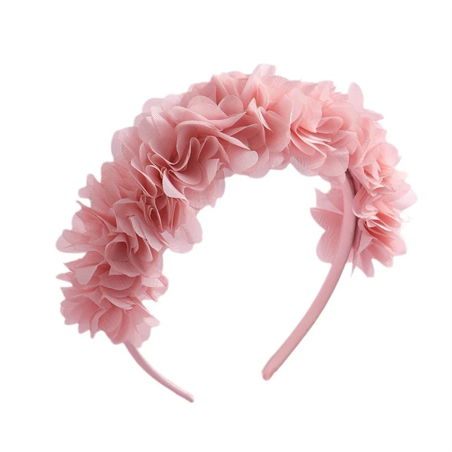 Top Trends: Fashionable Lace Flower Headband Hair Accessories Creative Pink Children's Princess Girls Fresh And Sweet Hairbands And Headwear Shoppable Styles - Image 6