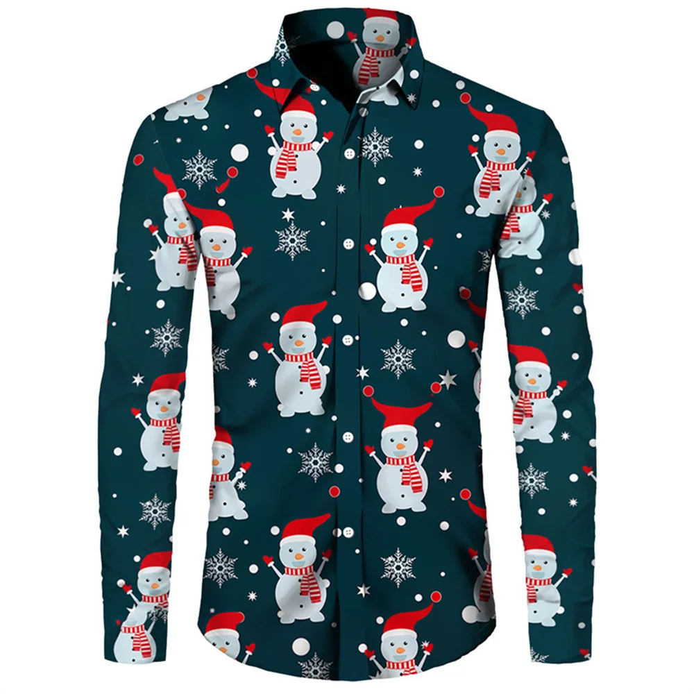 Top Trends: 2023 Christmas Gift New Men's High Quality Long Sleeve Christmas Print Polo Shirt Comfortable Soft Fabric Casual Holiday Party Shoppable Styles - Image 3