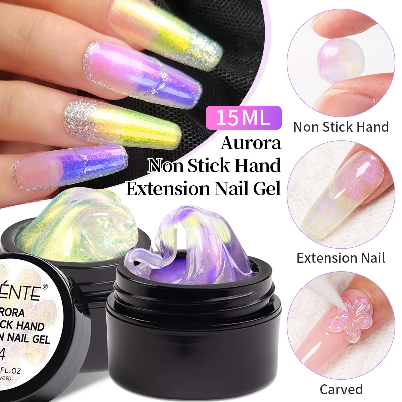 Top Trends: 15ml Aurora Non Stick Hand Extension Nail Gel Polish Aurora Glitter Effect 3D Carving Manicure Semi-Permanant Nail Art Varnish Shoppable Styles