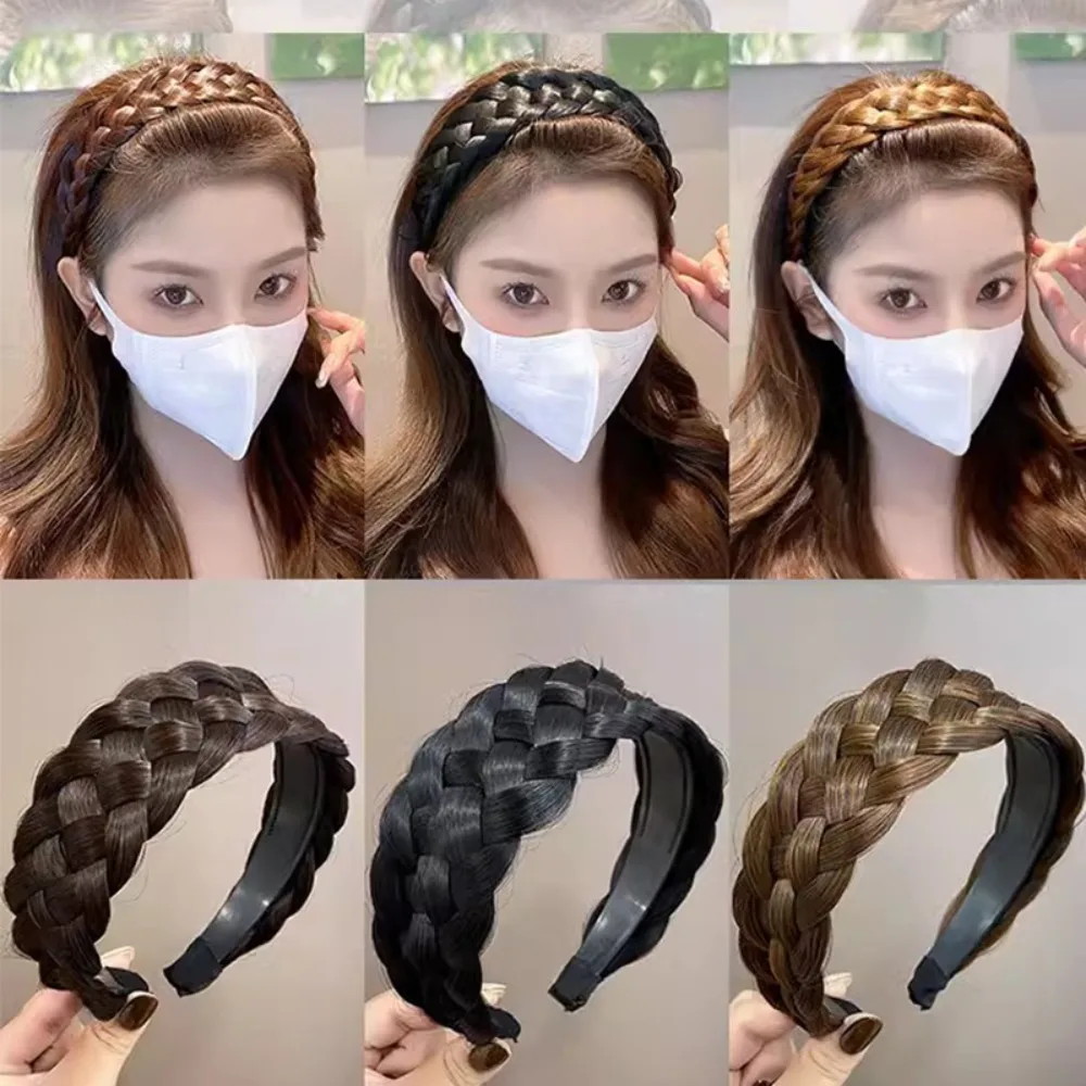 Top Trends: Wig Braided Headbands For Women Fishbone Wide Twist Hairbands Handmade Head Hoop Hair Bands Styling Headwear Accessories Gift Shoppable Styles - Image 2