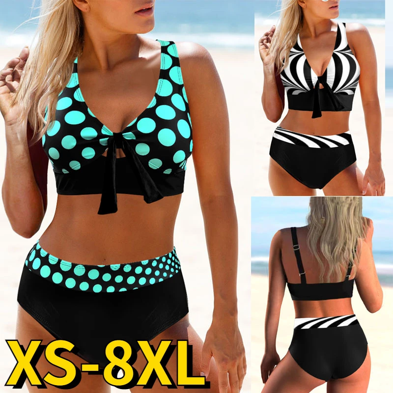 Top Trends: 2023 Women High Waist Bikinis Set Swimsuit Two-piece Set Swimsuit Summer Women Sexy Bikini SwimwearVintage Print Bathing Suit Shoppable Styles