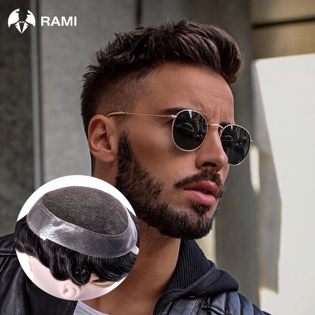 Top Trends: Human Hair Wigs Men Lace And PU Base Toupee For Man Indian Hair Replacement System Unit Male Hair Prosthesis Natural Hairpieces Shoppable Styles