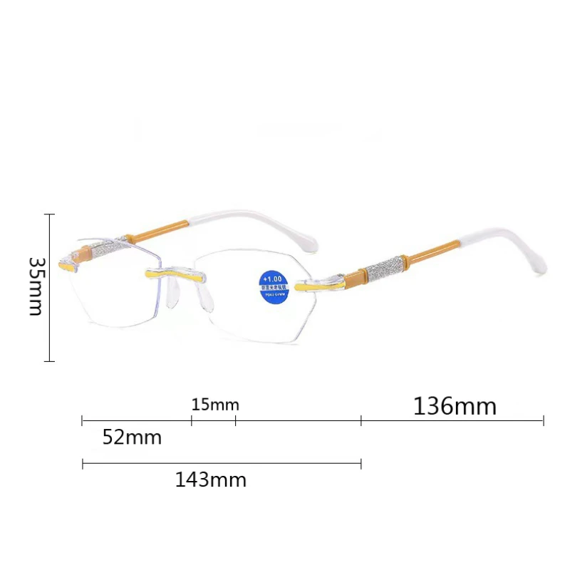 Top Trends: Women's Trendy Rimless Reading Glasses Unisex HD Lens Diamond Cut Presbyopia Eyeglasses Finished Far Sight Eyewear + 1.0 To + 4.0 Shoppable Styles - Image 6