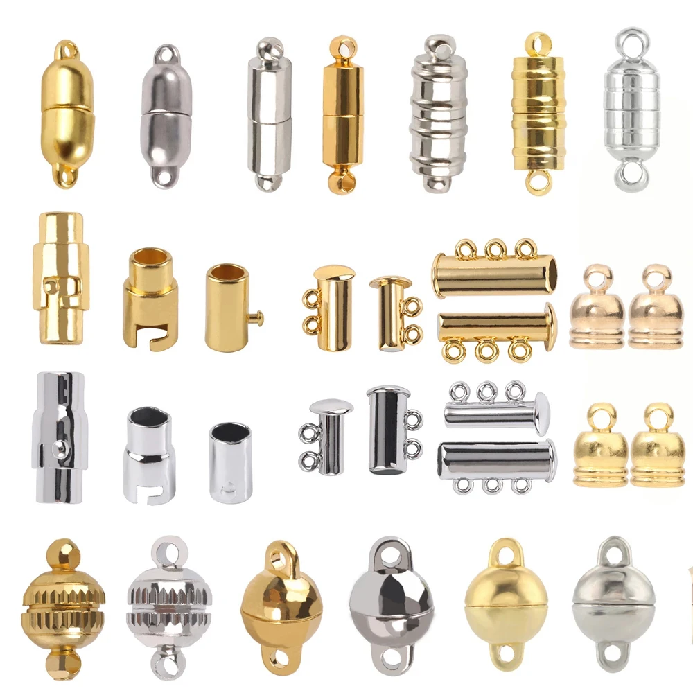 Top Trends: 5-10Sets Stainless Steel Strong Magnetic Clasps Magnet End Clasp Connectors For Jewelry Making DIY Bracelet Necklace Accessories Shoppable Styles