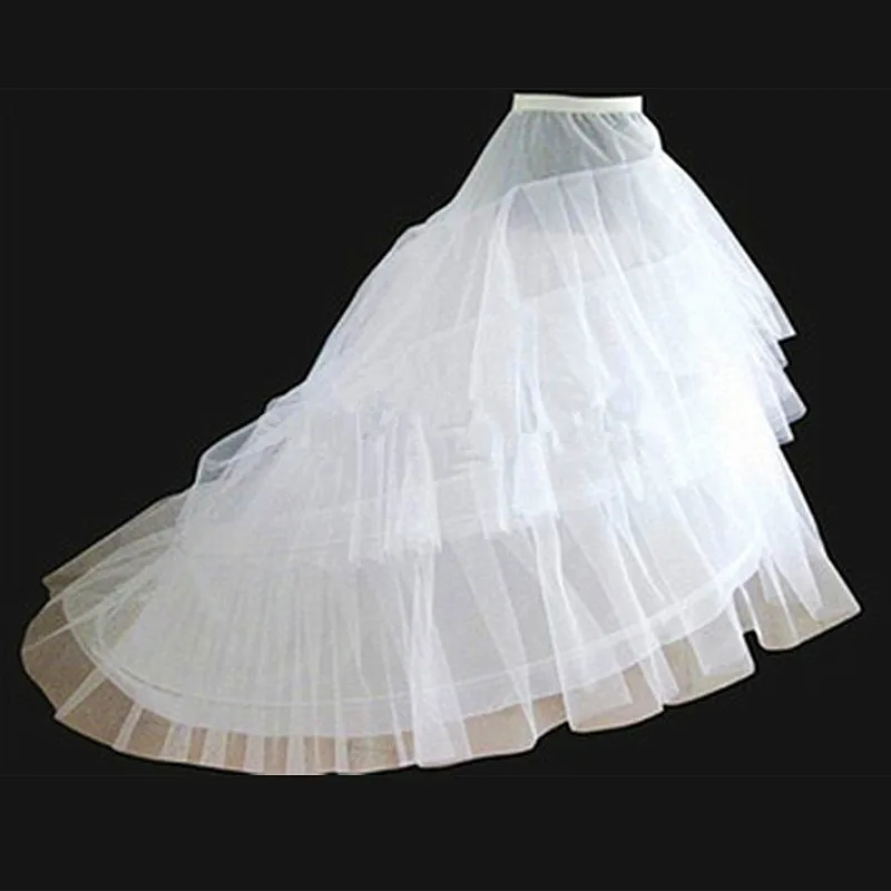 Top Trends: New White Hot Sale Hoop 3 Layers Crinoline Petticoats For Wedding Dresses Cheap Long Wedding Train Petticoat Shoppable Styles