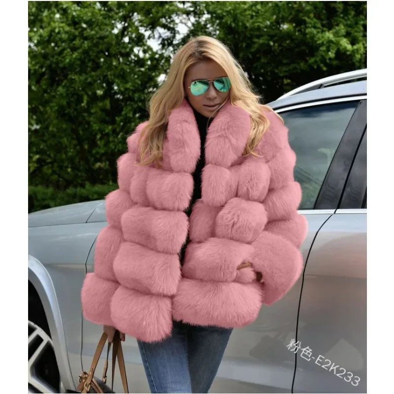 Top Trends: Fashion Coat Fox Fur Outwear Pockets Solid Color Trend Fur Coat For Women Imitation Fur Long Sleeve Keep Warm Casual Faux Fur Shoppable Styles