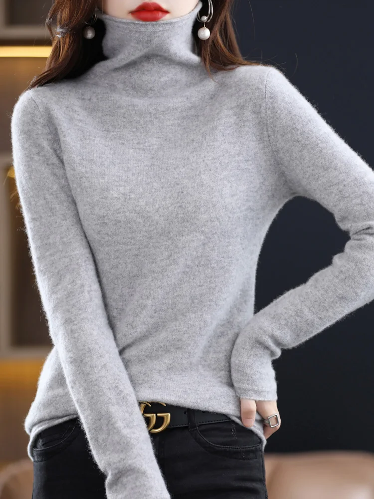 Top Trends: Addonee Autumn Winter Women Turtleneck Sweater Pullover 100% Merino Wool Basic Bottom Shirt Long Sleeve Cashmere New Knitwear Shoppable Styles