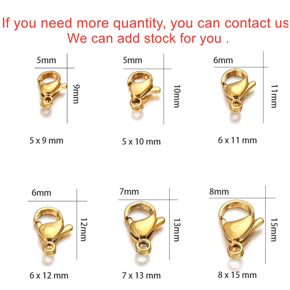 Top Trends: 10-30Pcs Stainless Steel Gold Plated Lobster Clasp Claw Clasps For Bracelet Necklace Chain Diy Jewelry Making Findings Supplies Shoppable Styles - Image 2