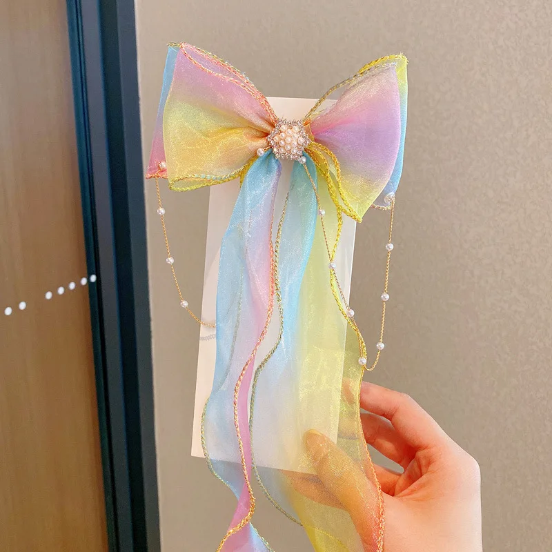 Top Trends: Bow Hairpin Children's Hair Accessories Princess Super Fairy Streamer Hairpin Cute Clip Girls Pan Hair Headdress Girl Shoppable Styles - Image 3