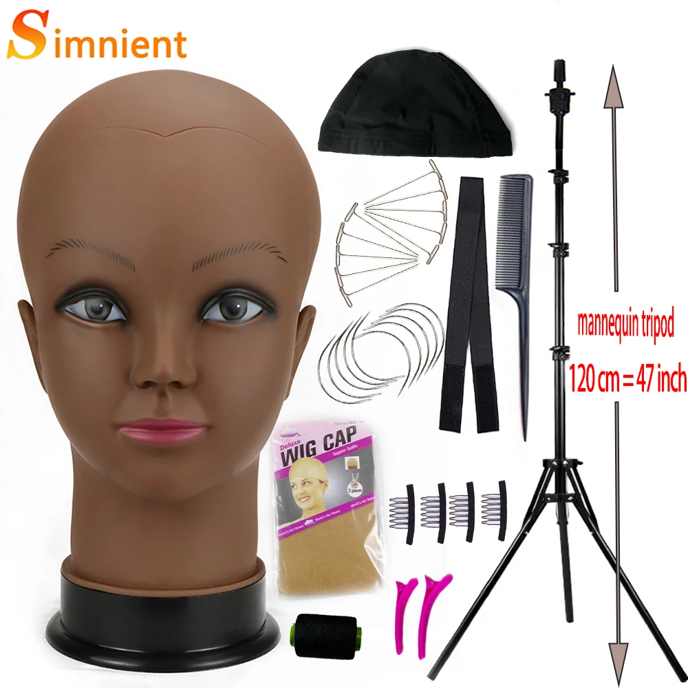 Top Trends: Bald Mannequin Head Holder Cosmetology Practice Training Manikin Head WigTripod Stand For Hair Styling Wigs Making Install Kit Shoppable Styles