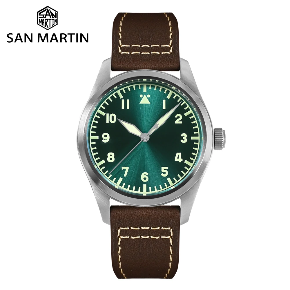 Top Trends: San Martin Men's Watche 39mm Pilot YN55A Simple Sunray Dial Automatic Mechanical Wristwatch Waterproof 200m Luminous Relojes Shoppable Styles