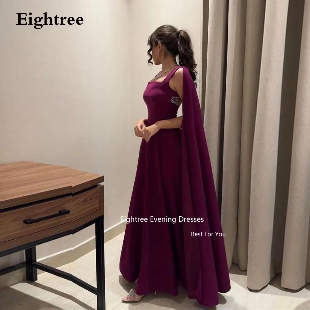 Top Trends: Eightree Vintage Arabia Evening Dresses Cap Sleeves Satin Long A Line Glitter Party Dress Women Elegant Luxury 2023 Abendkleider Shoppable Styles