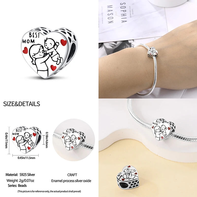 Top Trends: 2024 New In Heart Shaped Pattern Charm Beads Fits Pandora Original Bracelet Women 925 Silver Pendant Bead Jewelry Hot Sale Gift Shoppable Styles - Image 3