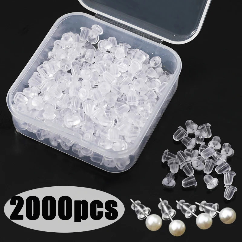 Top Trends: 500-2000pcs Rubber Earring Back Silicone Round Ear Plug Blocked Caps Earrings Back Stoppers DIY Jewelry Findings Accessories Shoppable Styles