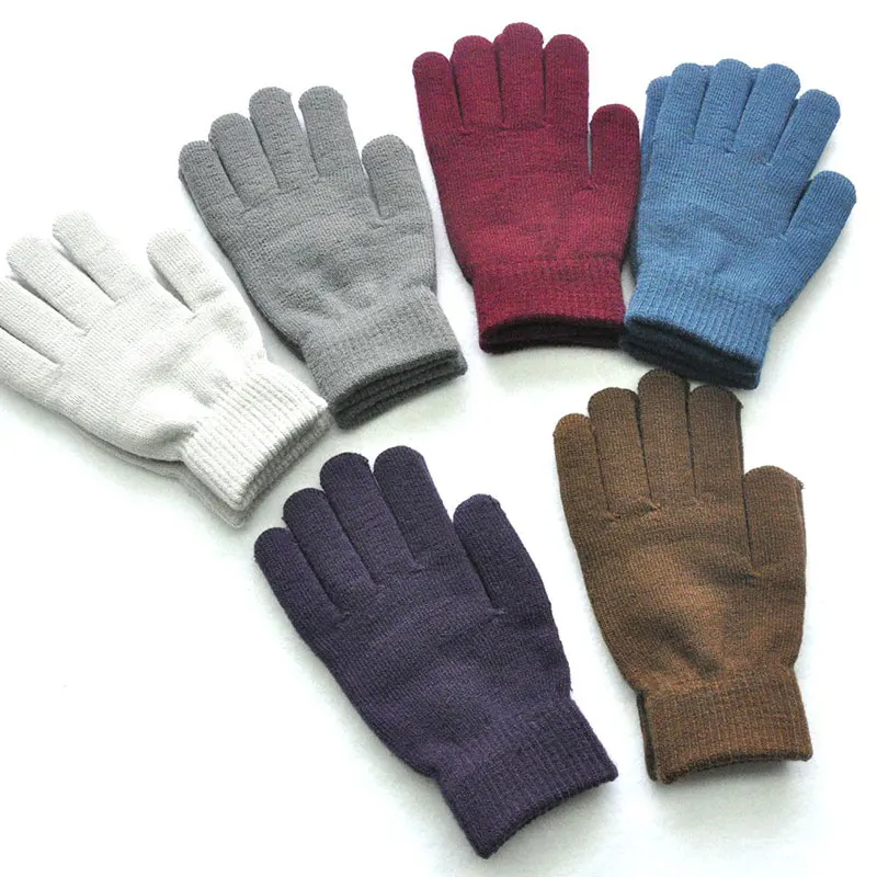 Top Trends: Full Finger Knitted Woolen Mittens Winter Warm Hand Warmer Men Women Gloves Outdoors Thick Cycling Driving Gloves Work Glove Shoppable Styles