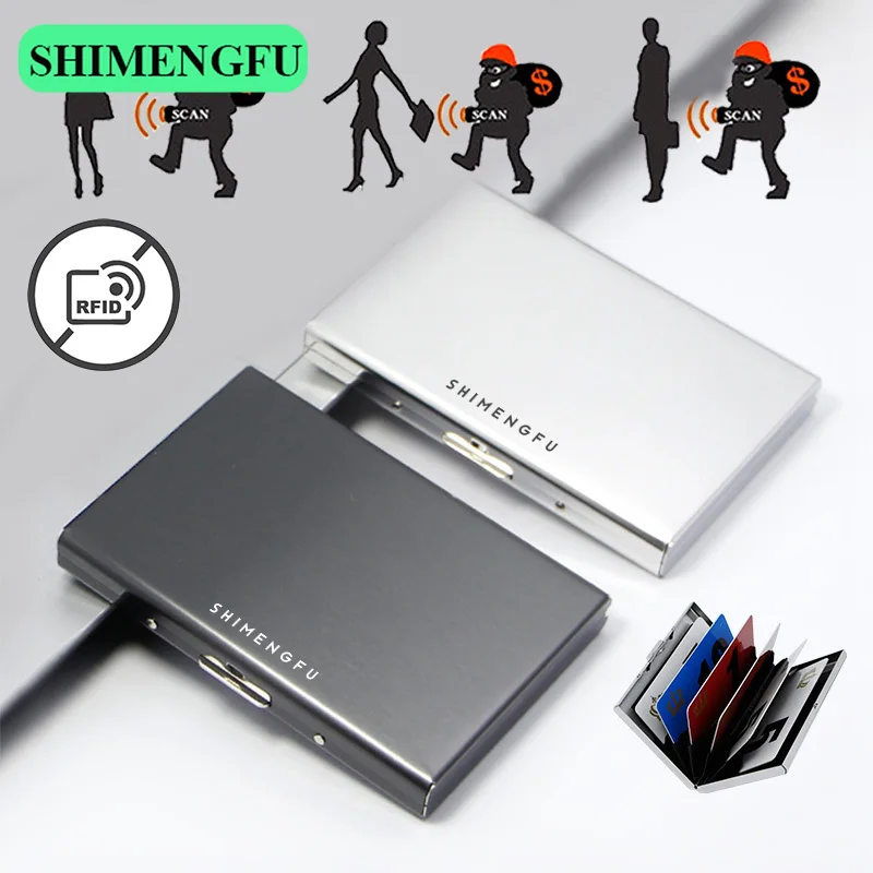 Top Trends: Credit Card Holder Antimagnetic Men Wallet Stainless Steel Slim Anti-theft Rfid Business ID Cardholder Organizer Women Purse Shoppable Styles