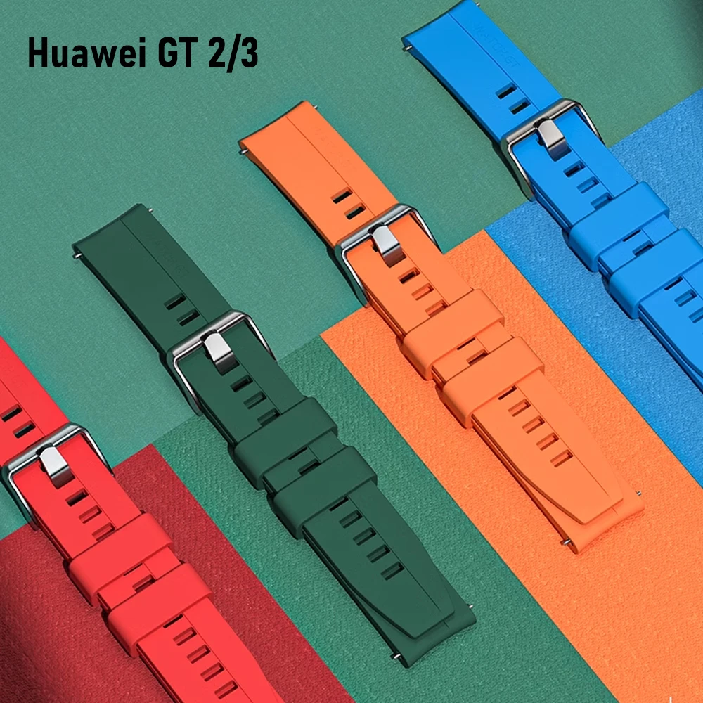 Top Trends: 22mm Watch Strap For Huawei Watch Gt2 / 2 / 2e / 3 Pro 46mm Strap Silicone Smartwatch Belt Bracelet Samsung Galaxy Watch 3 / 45mm / 46mm Shoppable Styles