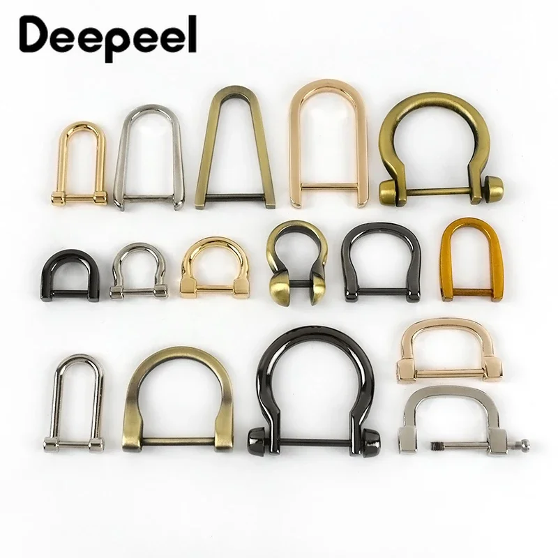 Top Trends: 5pcs Detachable Screw D Buckle U Ring Metal Bag Chain Adjuster Hanger Hooks Clasp Handle Connector DIY Bags Hardware Accessories Shoppable Styles