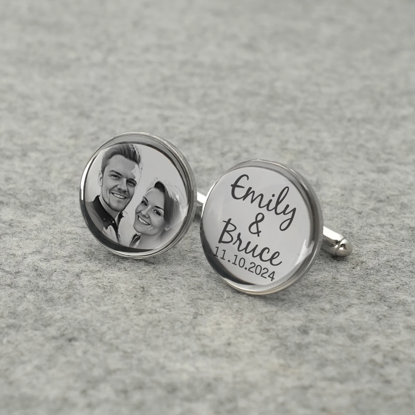 Top Trends: Personalized Photo Cufflinks Shirt Cufflinks Custom Portrait Cuff Links Picture Memorial Gift For Dad Husband Wedding Favors Shoppable Styles