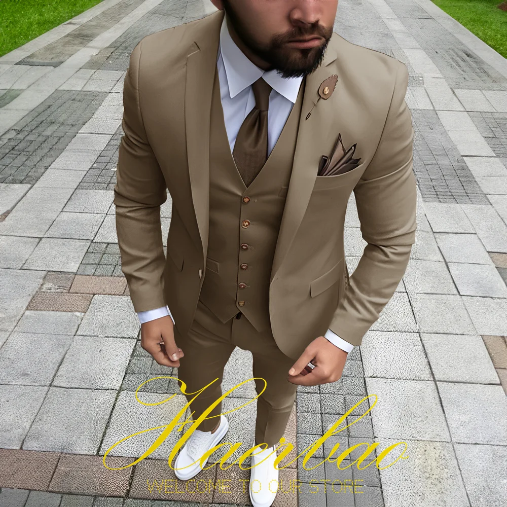 Top Trends: Suit For Mens Business Formal Three-Piece Suit Jacket Vest Pants Wedding Groom Tuxedo Slim Fit Blazer Shoppable Styles - Image 2