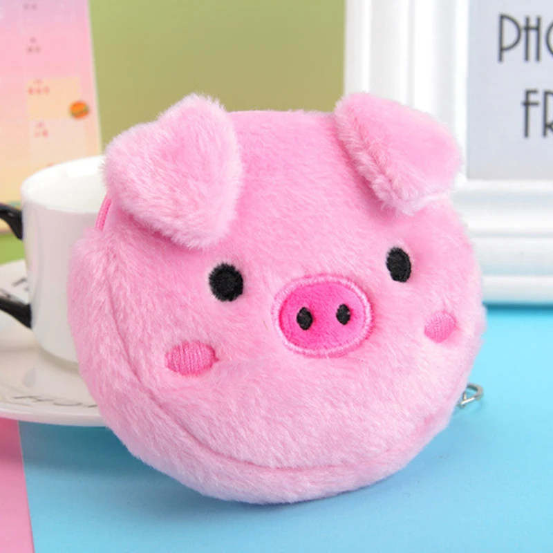 Top Trends: Cartoon Plush Animal Shape Mini Wallet Cute Pig Cat Sheep Wallets Creative Lovely Rabbit Plush Coin Purse Women Bag Accessories Shoppable Styles