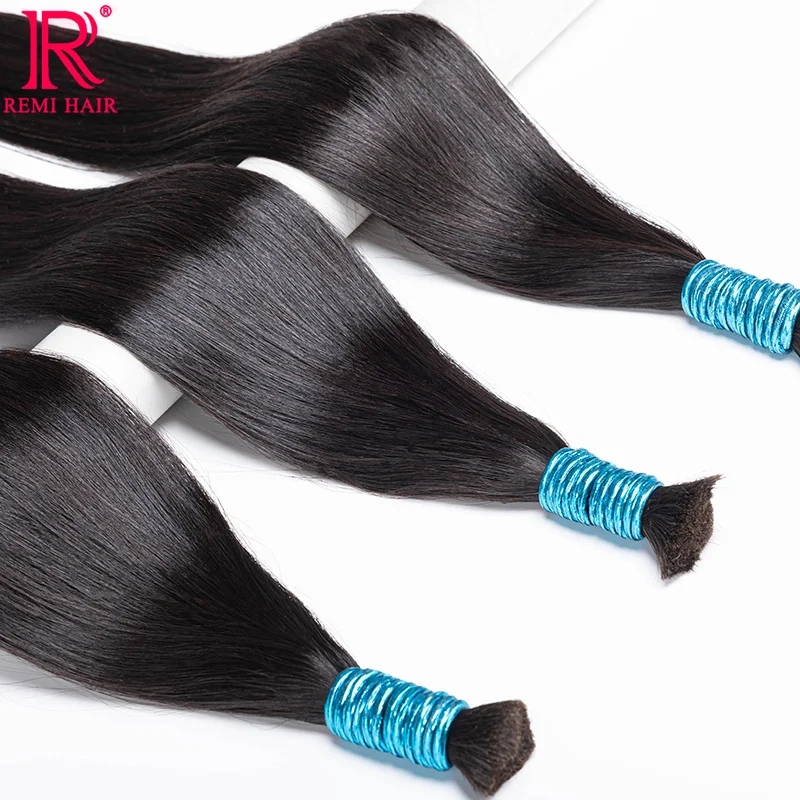 Top Trends: Remy Human Hair Extensions Original Unprocessed Indian Hair Virgin Hair Straight Natural Hair No Weft Human Braiding Hair Bulk Shoppable Styles