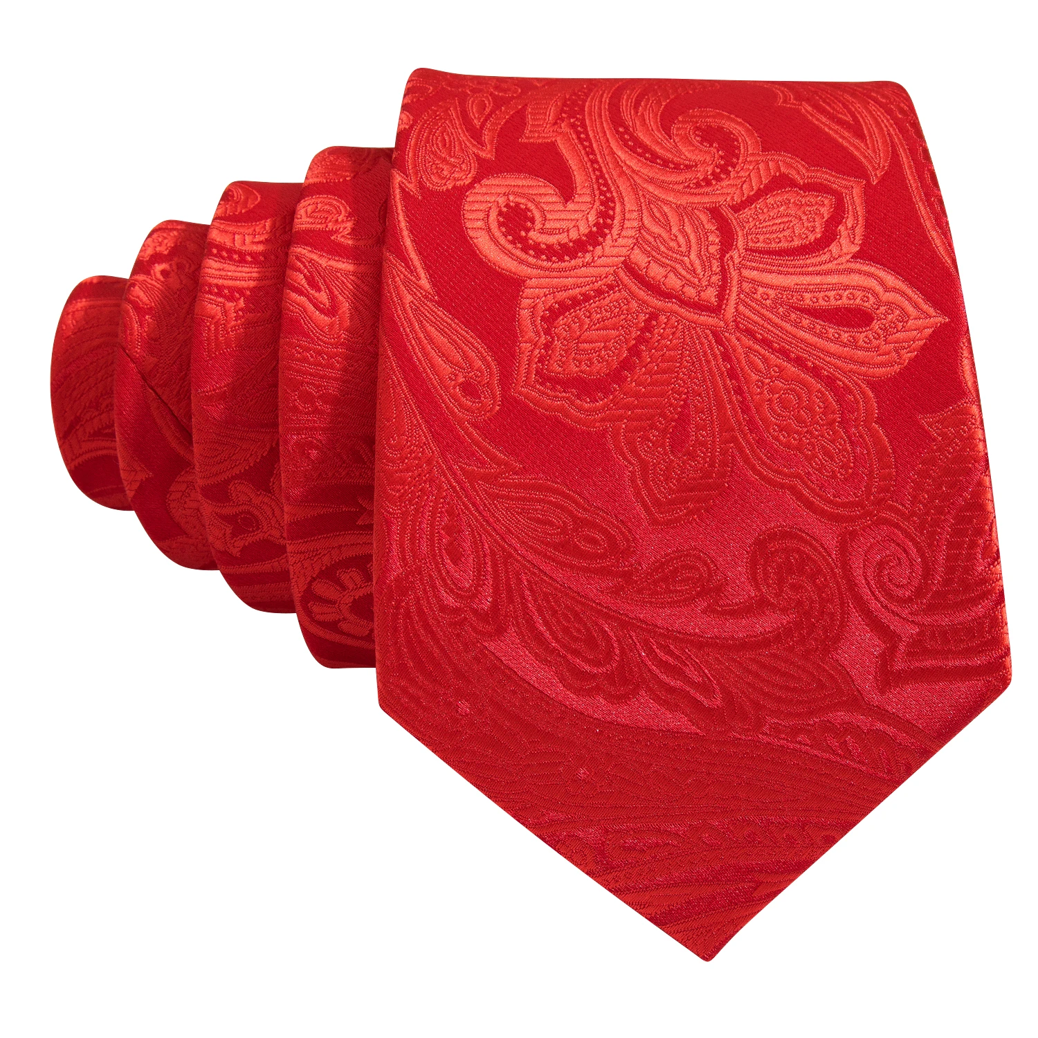 Top Trends: Fashion Silk Men Tie Set Red Burgundy Solid Paisley Striped Plaid Floral Necktie Handkerchief Cufflinks Wedding Business Shoppable Styles - Image 4