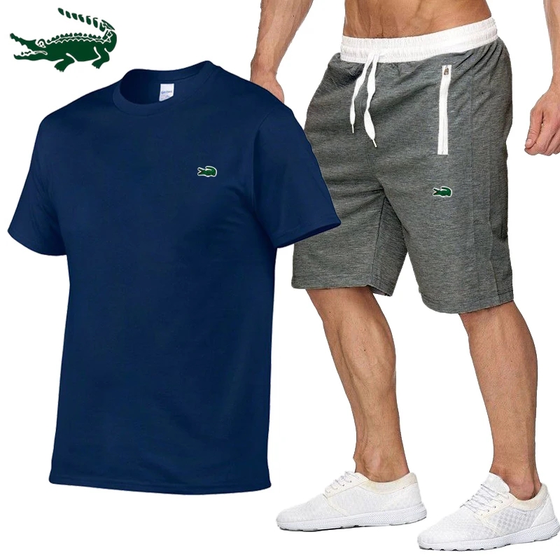 Top Trends: 2023 High Quality Spring And Summer New Men's Casual Sports Cotton Round Neck Short-sleeved T-shirt+ casual Sports Pants Set Shoppable Styles - Image 2