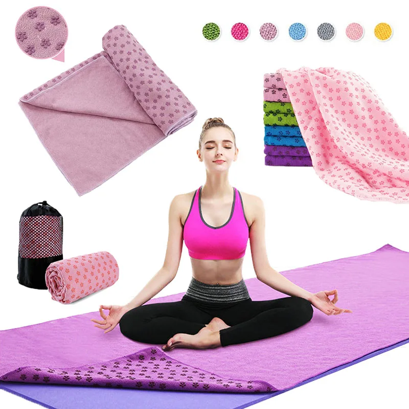 Top Trends: Non Slip Hot Yoga Towel Pilates Mat Yoga Blanket Sweat Absorbent Portable Fitness Meditation Mat Sports Workout Travel Blanket Shoppable Styles