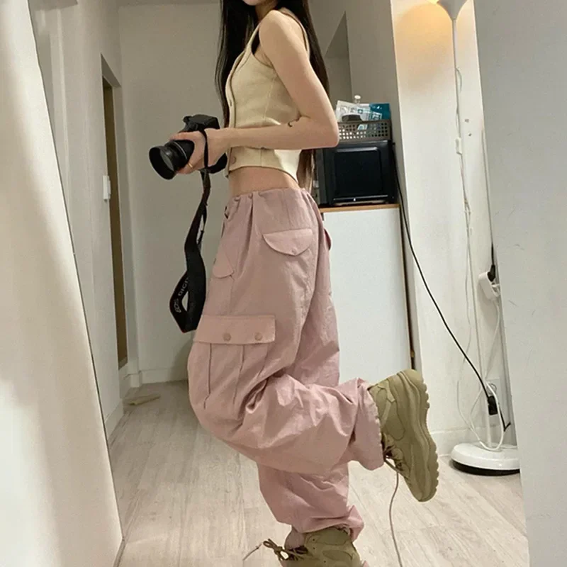 Top Trends: Y2K Cargo Pants Women Baggy Trousers 2022 Fall Streetwear Fairycore Oversized Pants Vintage Casual Loose Sweatpants Shoppable Styles