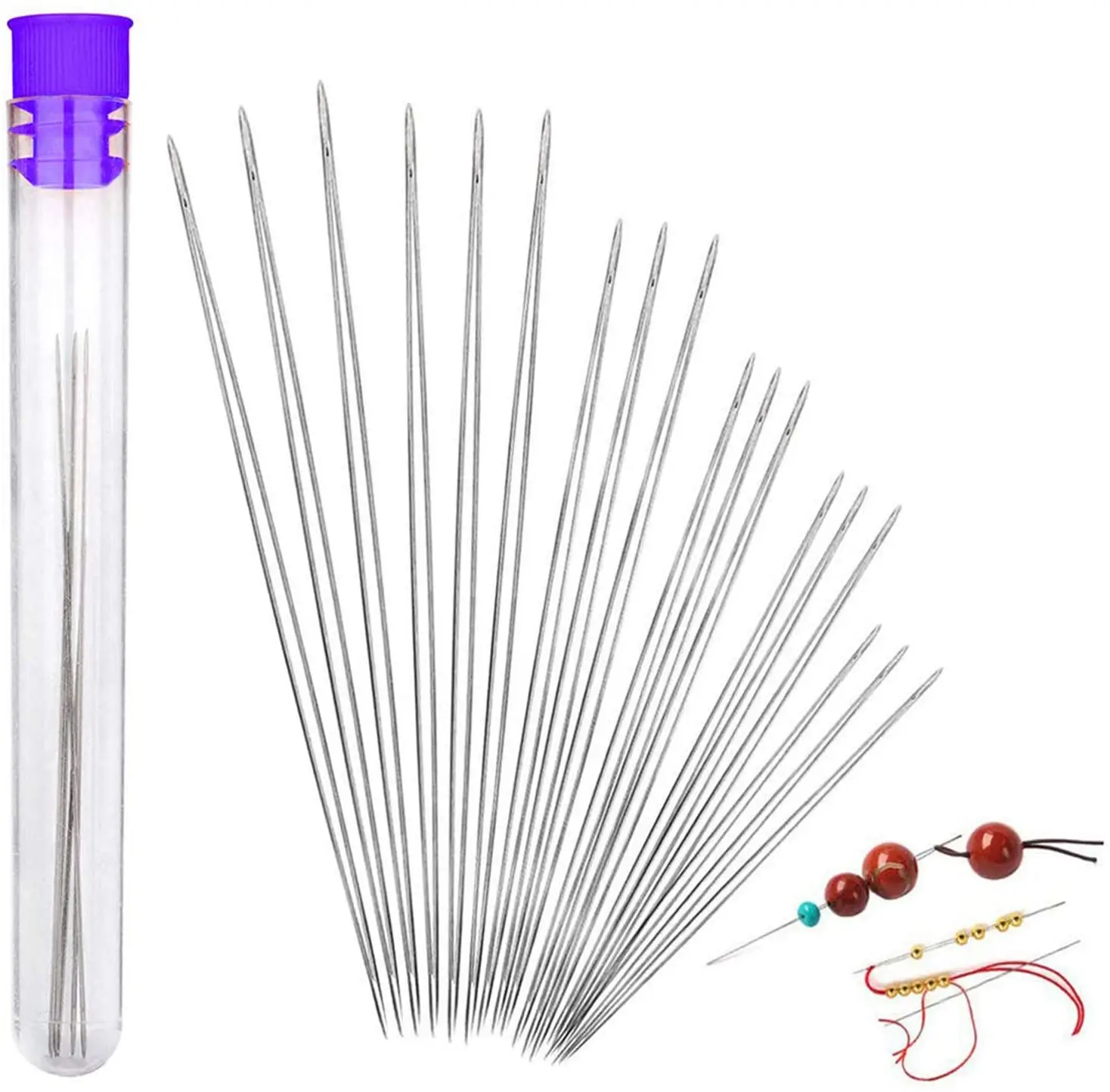 Top Trends: 5Pc Beading Needles Seed Beads Needles Big Eye DIY Beaded Needles Collapsible Beading Pins Open Needles For Jewelry Making Tools Shoppable Styles