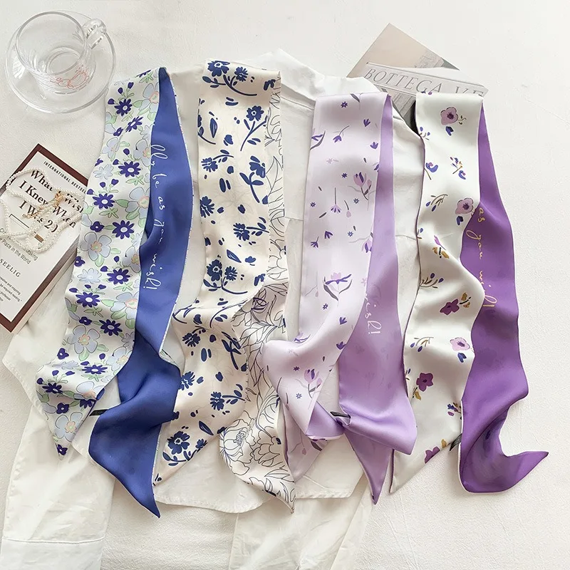 Top Trends: Small Fresh Silk Scarf For Women, Spring And Autumn, Korean Style, Versatile, Trendy Long Strips, Decorative Scarf And Hair Tie Shoppable Styles