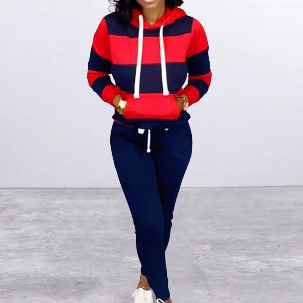 Top Trends: Trendy Spring Hoodie Trousers Suit Casual Autumn Hoodie Pants Set Hooded Plus Size Pockets Women Autumn Tracksuit Warm Shoppable Styles - Image 5