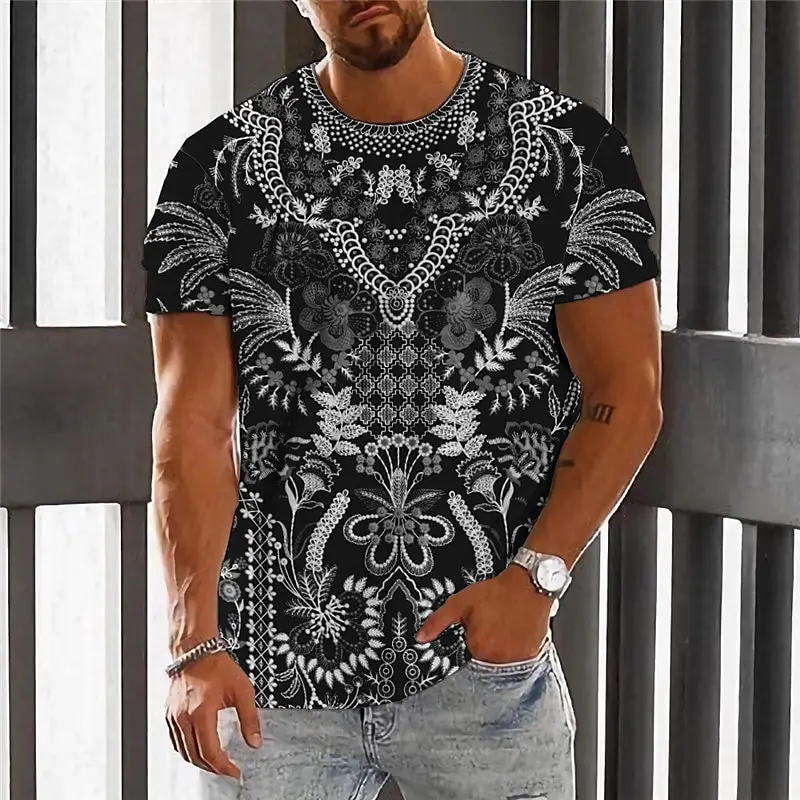 Top Trends: Summer Men's T-Shirt 3d Ethnic Style Print Short Sleeve Casual Fashion T-Shirt For Men O Neck Tops Oversized Men's Clothing Shoppable Styles - Image 5