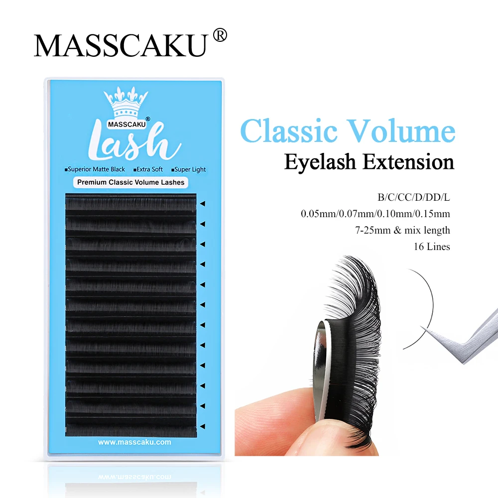 Top Trends: MASSCAKU 8-20mm Korea PBT Material Natural Eyelash Extensions Faux Mink Individual False Lashes Makeup Cilia Professional Shoppable Styles